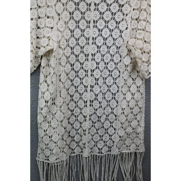 Rebellion Again Crochet Fringed Topper-XS-Cottagecore-Boho-Beachy-Cover-Up - Picture 9 of 10